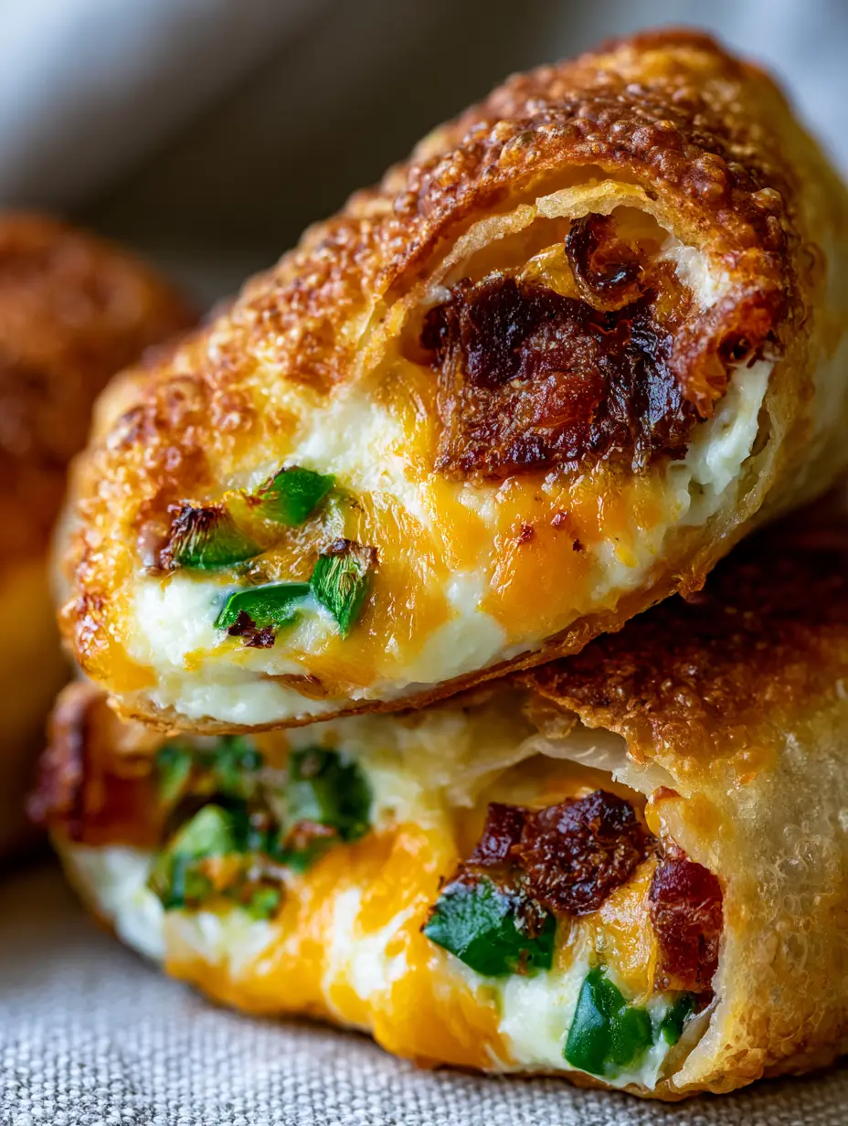 Extreme macro photography of air-fried egg roll wrapper bubbles and micro-textures. (Jalapeno Popper Egg Rolls)