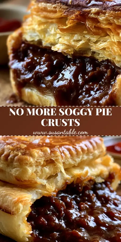 Australian Meat Pie: The Ultimate Guide to a Gourmet Bakery-Style Classic 4 A close-up shot of an Australian meat pie with a flaky golden puff pastry lid and rich beef filling.