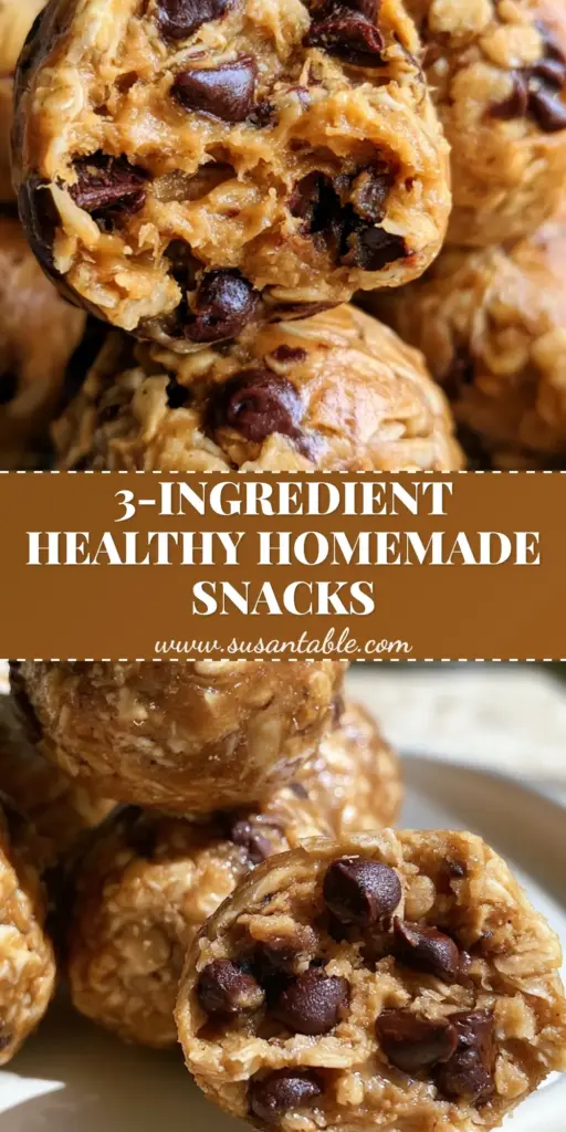 Homemade Snack Recipes: The Ultimate No-Bake Peanut Butter Oat Bites 4 A stack of three-ingredient no-bake energy bites featuring thick rolled oats and chocolate chips. (homemade snack recipes)