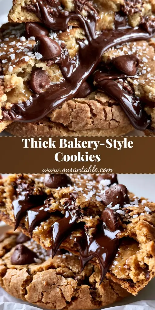Joanna Gaines Chocolate Chip Cookies: The Ultimate Thick and Gooey Recipe 4 A handheld ultra-thick Joanna Gaines chocolate chip cookie broken in half showing a gooey center and melted dark chocolate rivers on parchment paper.