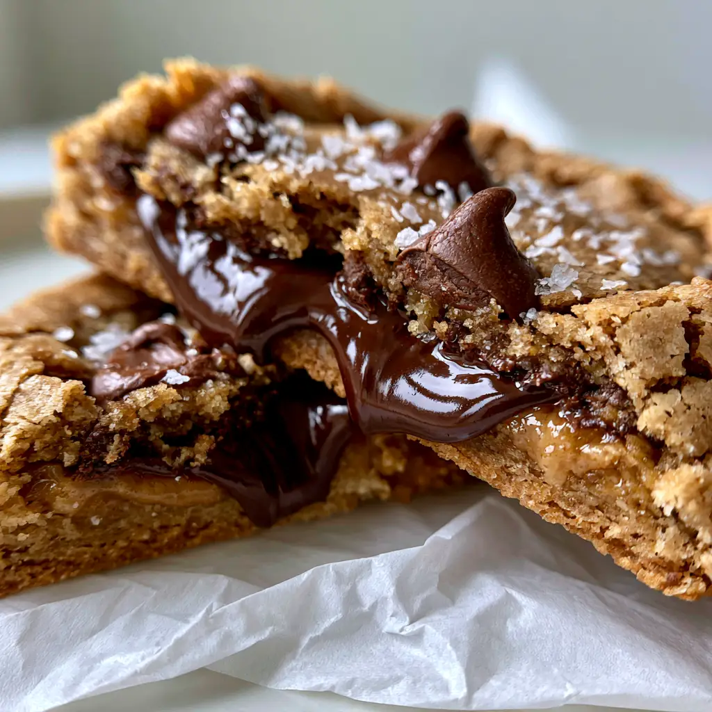 Joanna Gaines Chocolate Chip Cookies: The Ultimate Thick and Gooey Recipe 2 Close-up of Joanna Gaines chocolate chip cookies with prominent semisweet chips and coarse sea salt flakes.