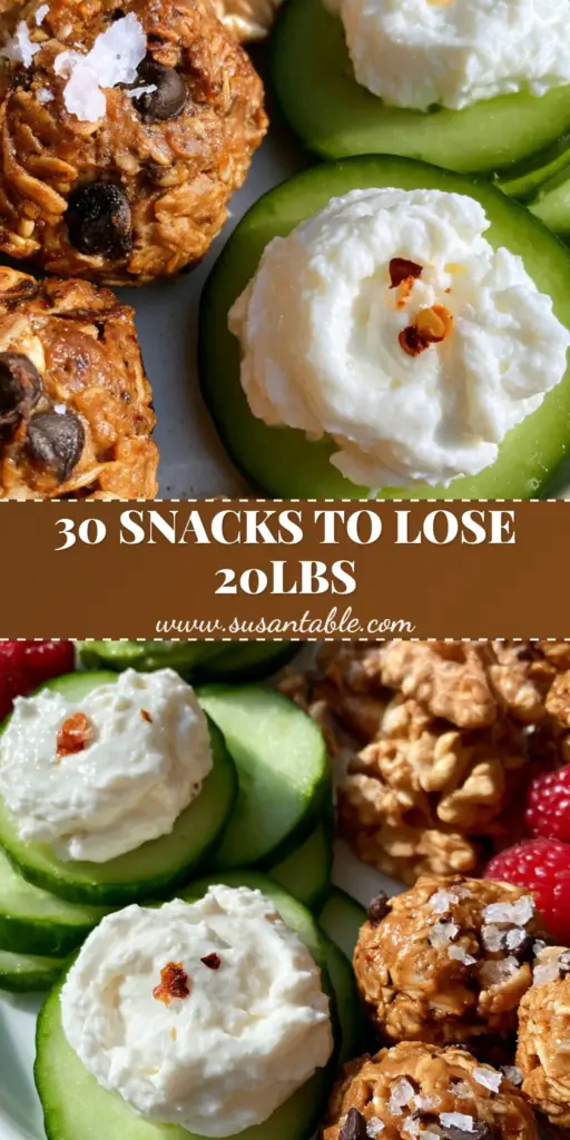 A vibrant healthy snack platter on a stone countertop with oat energy bites, cucumber feta bites, and raspberries. (snack recipes)