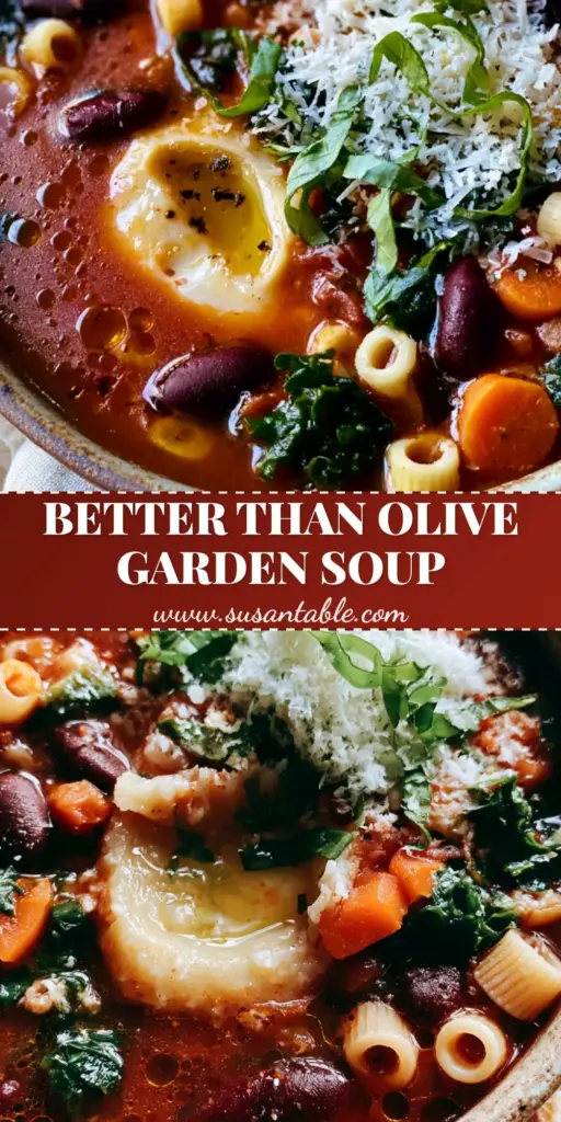 Winter Minestrone Soup with Parmesan Rind and Toasted Sourdough 4 A rustic ceramic bowl of Winter Minestrone Soup with deep red broth, kale, carrots, and kidney beans, topped with basil and parmesan. (Winter Minestrone Soup)
