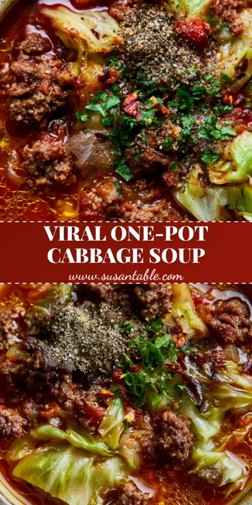 Ground Beef Cabbage Soup: A Hearty One-Pot Tomato-Based Comfort Meal 4 A rustic bowl of ground beef cabbage soup with thick tomato broth, seared beef, and parsley garnish on a linen background. (ground beef cabbage soup)