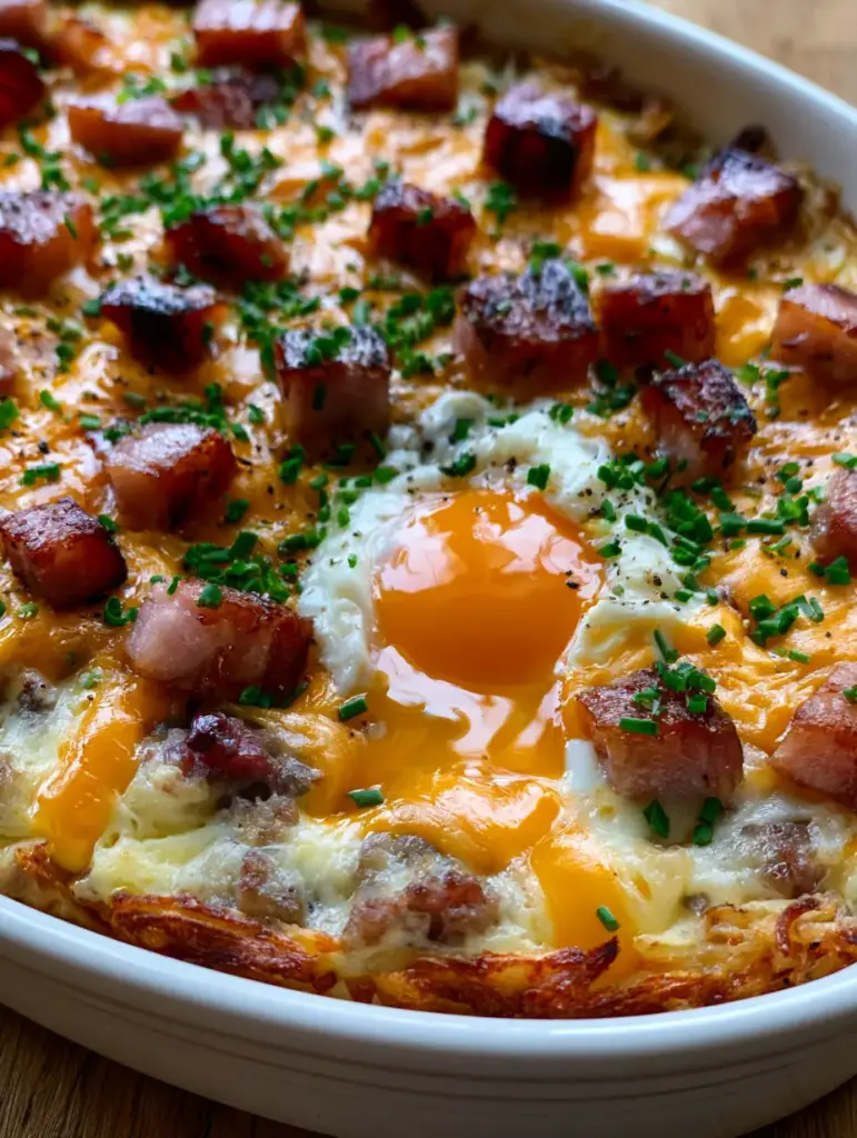 Mountain Man Crock Pot Breakfast: The Ultimate Crispy & Cheesy Morning Feast 1 A close-up view of the fluffy scrambled eggs and sausage ribbons inside a Mountain Man Crock Pot Breakfast.