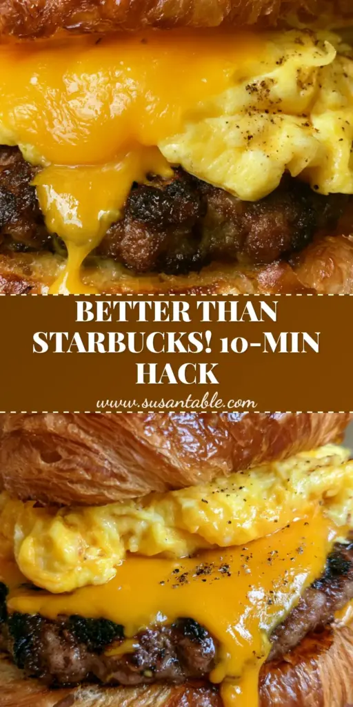 Croissant Breakfast Sandwich: The Ultimate Gourmet Guide to Shattered Flaky Pastry 4 A close up smartphone photo of a hand holding a gourmet croissant breakfast sandwich with dripping cheese and charred sausage. (croissant breakfast sandwich)