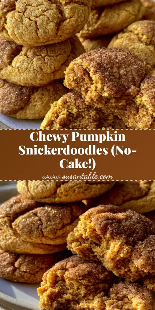 Pumpkin Snickerdoodle Cookies: The Thickest, Fudgiest Recipe 4 A tall stack of thick, fudgy Pumpkin Snickerdoodle Cookies with deep crackled fissures and a glittering cinnamon sugar crust on a stoneware plate.