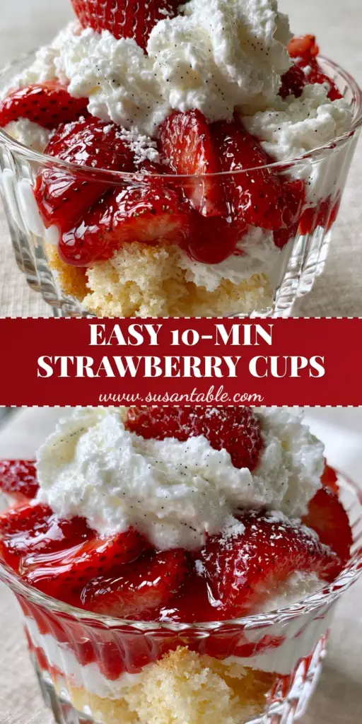 Strawberry Shortcake in a Jar: The Ultimate Easy Summer Dessert 4 A handheld smartphone photo of a single elegant, ribbed glass dessert cup filled with a rustic Strawberry Shortcake featuring layers of crumbled sponge, glazed strawberries, and whipped cream.