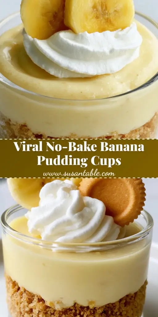 A handheld smartphone photo of an individual mini banana pudding cheesecake in a clear glass cup with a Nilla wafer crust, yellow filling, and whipped cream. (Mini Banana Pudding Cheesecakes)