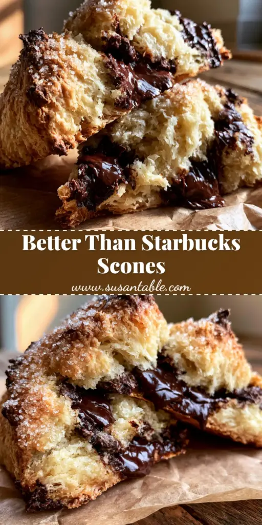 Chocolate Chip Scones: The Ultimate Flaky Bakery-Style Recipe 4 A handheld smartphone photo of a freshly baked chocolate chip scone, broken in half to reveal its soft, steaming, incredibly flaky interior and gooey dark chocolate pockets.