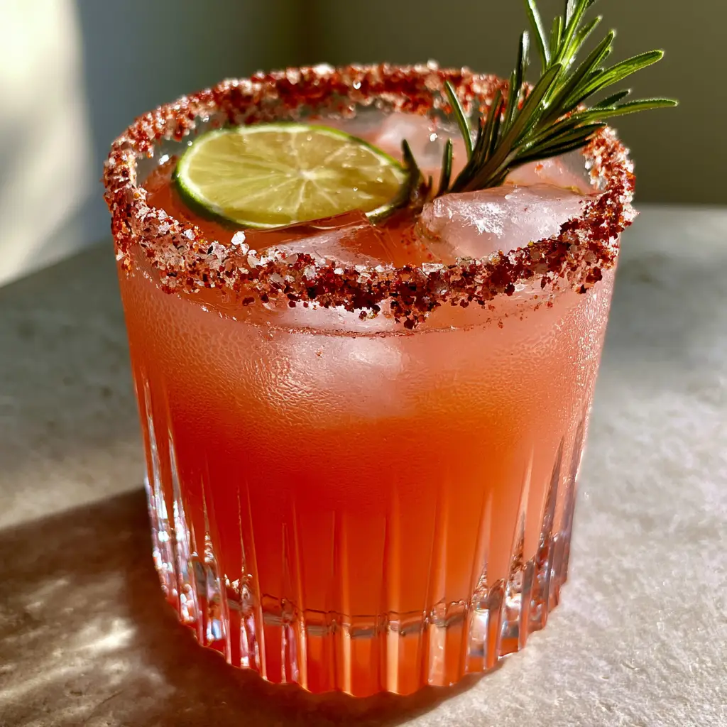 Low Calorie Cocktail Recipes: The Ultimate Skinny Sparkling Grapefruit Refresher 1 Close-up of a ribbed glass containing a grapefruit drink with rosemary and lime, showcasing low calorie cocktail recipes.