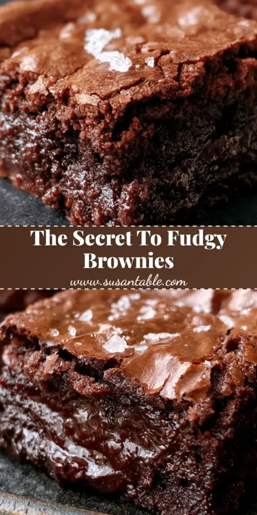 Brownie Recipes: The Secret to Fudgy Crinkle-Top Brownies 4 A stack of fudgy chocolate brownie recipes showing a shiny, paper-thin cracked crinkle top and dark center.