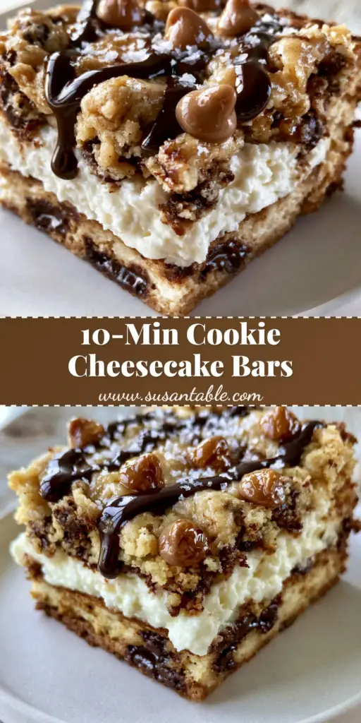 Chocolate Chip Cookie Cheesecake Bars: The Ultimate Gooey Dessert 4 A close-up handheld shot of a chocolate chip cookie cheesecake bar with visible layers of crust, cream cheese, and gooey cookie crumble. (chocolate chip cookie cheesecake bars)